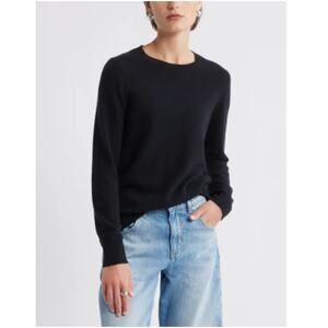 TREASURE & BOND Nordstrom Women's Black Organic Cotton Blend Thermal Top Size S